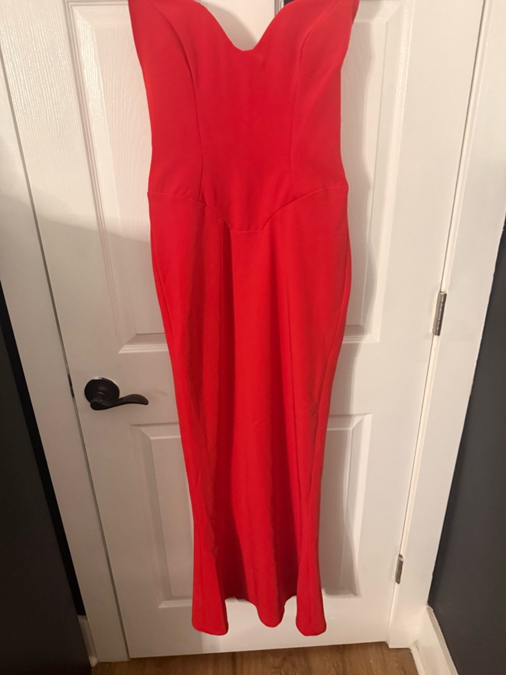 House of CB Red Strapless Maxi Dress
